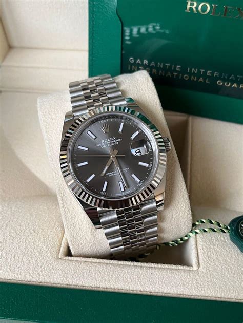 rolex datejust 41mm steel dark-rhodium dial|rolex datejust 41 rhodium jubilee.